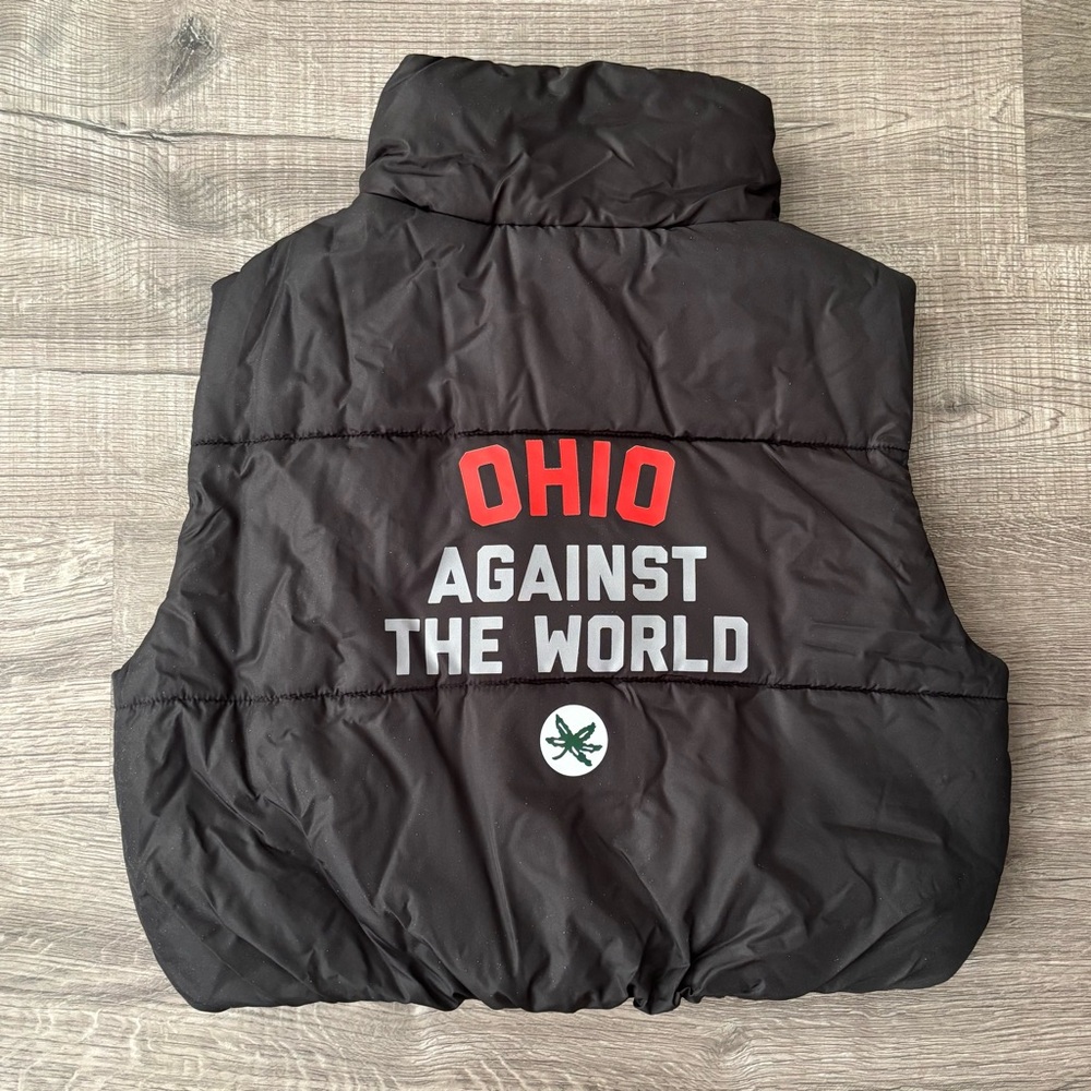 Ohio Script State Black Puffer Vest